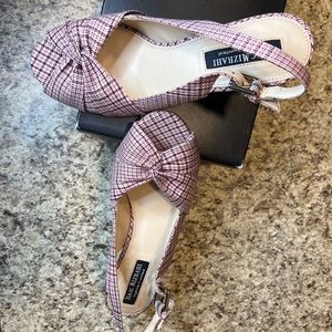 8.5 Pink plaid Issac Mizrahi heels